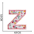 Toppa lettera Z ricamata a fiori accessorio per abbigliamento con misure, 5,0x4,9 cm - Lettera Z