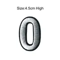 Detailed white and black embroidered number 0 patch for DIY clothing, 4.5cm height - Number 0