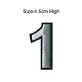 Silver number 1 embroidered patch with black border, 4.5cm high for clothes DIY - Number 1