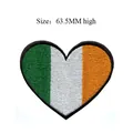 Heart-shaped Ireland flag embroidered iron-on patch for clothing DIY, 2.5 inches high - Ireland Heart (400) / 63.5mm High