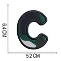Detail view of camouflage embroidered letter C patch with 6.4x5.2cm dimensions - Letter C (A004)