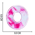 Detailed view of tie-dye embroidered letter O patch with dimensions 6.6x6.0cm - Letter O