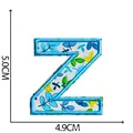 Blue floral letter Z embroidered patch with precise 5.0x4.9cm dimensions for clothing - Letter Z