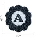 Flower shaped chenille embroidered patch with letter A for DIY clothing decoration, 6cm size - Letter A / 6x6cm