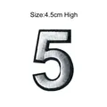 Embroidered number 5 patch for clothing DIY applique accessory 4.5cm high silver white - Number 5
