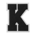 Schwarzer Chenille-Handtuch-Stickerei-Buchstabe K-Aufnäher für DIY-Kleidungsdekoration - Buchstabe K