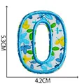 High-quality embroidered number 0 patch with blue floral pattern for DIY clothing - Number 0