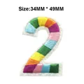 Vibrant rainbow embroidered number 2 patch for DIY clothing accessories, 34mm x 49mm - Number 2