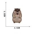 Cute groundhog embroidered patch with self-adhesive backing, measures 6.8x4.5 cm - Marmot Style 1 (Self-Adhesive)