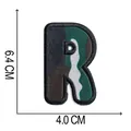 Toppa ricamata lettera R mimetica, dettaglio delle dimensioni 6,4 x 4,0 cm misura - Lettera R (A004)