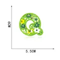 Floral green embroidery letter Q patch for DIY clothing decoration - Letter Q Style (6060955281893) / 1 Piece/Pack (6cm x 5.5cm)