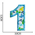 Floral embroidered number 1 patch for clothing decoration and DIY iron-on repair - Number 1