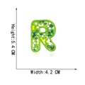 Green floral embroidered capital letter R iron-on patch for DIY clothing decoration - Letter R Style (6060955281894) / 1 Piece/Pack (5.4cm x 4.2cm)