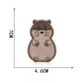 Detailed cute marmot animal embroidered patch for DIY crafts showing 7x4.6cm dimensions - Marmot Style 4 (Self-Adhesive)