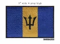 Toppa ricamata bandiera nazionale delle Barbados con tridente, larghezza 3 pollici - Stile Bandiera Barbados (15B)