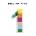 Colorful rainbow striped embroidered number 1 patch clothing accessory, 23mm x 48mm - Number 1