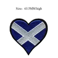 High-quality heart-shaped Scotland flag embroidered iron-on patch, 63.5mm height - Scotland Heart (410) / 63.5mm High