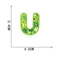 Green floral embroidered letter U patch with 5.4x4.5cm dimensions - Letter U Style (6060955281897) / 1 Piece/Pack (5.4cm x 4.5cm)