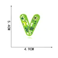 Green floral letter V embroidered patch for clothing with 5.4cm by 4.9cm dimensions - Letter V Style (6060955281898) / 1 Piece/Pack (5.4cm x 4.9cm)