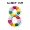 Rainbow colored embroidered number 8 patch accessory for DIY clothing and repair - Number 8