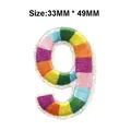 Rainbow striped embroidered number 9 patch for DIY clothing repair and decoration - Number 9