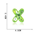 Green floral embroidered letter X patch for DIY clothing decoration, height 5.4cm. - Letter X Style (6060955281900) / 1 Piece/Pack (5.4cm x 4.5cm)