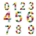 Set of colorful embroidered 3D number patches from 0 to 9 for garment DIY decoration - Number Set 0-9