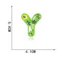 Premium embroidered green floral letter Y patch for DIY clothing, size 5.4x4.1cm - Letter Y Style (6060955281901) / 1 Piece/Pack (5.4cm x 4.1cm)