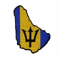 Barbados map-shaped flag embroidered iron-on patch for DIY clothing, 63.5mm high - Barbados Map (659) / 63.5mm High