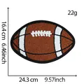 Rugby football chenille embroidery patch showing dimensions 24.3x16.4cm for clothes - Rugby Ball