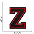 Grande toppa ricamata lettera Z rossa e nera professionale da 11,4cm per abbigliamento DIY - Lettera Z