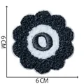 A 6cm black and white chenille flower embroidery patch for DIY clothing decoration - Letter O