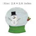 Schneemann Schneekugel Stickerei Aufnäher zum Aufbügeln für DIY Kleidung Dekoration - Schneemann Schneekugel (JLA005320)