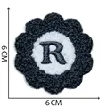 Chenille embroidered flower patch with letter R, 6cm DIY clothing embroidery accessory - Letter R
