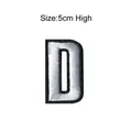 Écusson brodé lettre D blanc de 5 cm de qualité pour accessoire de vêtement DIY - Lettre D