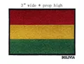 Embroidered Bolivia flag patch with iron-on backing for clothing and bags - Bolivia Flag Style (21B) / 3 Inches Wide