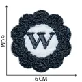 Chenille embroidery flower patch with letter W for DIY clothing accessories decoration - Letter W