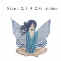 Blue fairy embroidered iron-on patch for clothing decoration, size 2.7x2.6 inches - Blue Fairy Angel (AFCA104)