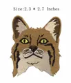 Brown bobcat embroidered iron-on patch for clothing decoration, size 2.3 x 2.7 inches. - Wild Cat Style (HS1203029)