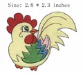 Colorful rooster embroidery iron-on patch for creative clothing decoration 2.8x2.3 inches - Colorful Rooster (AFCA406)