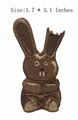 Chocolate bunny embroidered iron-on patch for clothing decoration, size 1.7 by 3.1 inches - Chocolate Rabbit Style (HS1212034)