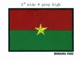 Toppa ricamata bandiera Burkina Faso larga 3 pollici per abbigliamento borse fai da te - Stile Bandiera Burkina Faso (27B) / 3 Pollici di Larghezza
