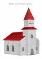 Red roof church embroidered iron-on patch for DIY clothing repair and decoration - Church Building (JLA_A000101)