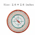 Écusson brodé rond boussole cible pour vêtements bricolage à repasser 2,6 x 2,6 pouces - Style Cible Boussole (RH00512) / 6.6x6.6cm
