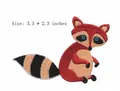 Cute raccoon cartoon embroidery patch iron-on clothing sticker size 3.3 x 2.3 inches badge - Raccoon Style (HS1301018)