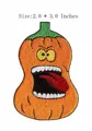 Angry cartoon pumpkin embroidered patch for DIY ironing, size 2.0 by 3.0 inches wide - Pumpkin Image Style (JR_1407138)