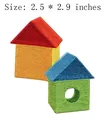 Colorful embroidered house patches set for clothing decoration and diy iron on repairs - Geometric House Style (JLA005153) / 2.5x2.9 Inches