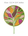 Multi-color tree embroidered iron-on patch, 2.2 x 3.0 inches clothing decoration - Artistic Round Tree Style (JLA005187) / 2.2x3.0 Inches