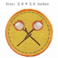 Écusson brodé rond guimauve de camp de feu de camp DIY thermocollant, 2,6x2,6 pouces - Style Guimauve Grillée (RH00514)