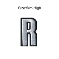 Toppa ricamata premium lettera R bianco e nero, alta 5cm per accessori abbigliamento DIY - Nero e Bianco / Lettera R